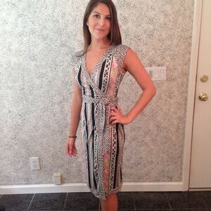 Diane Von Furstenberg Black and White Patterned Dress